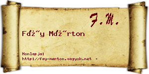 Fáy Márton névjegykártya
