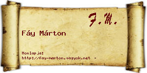 Fáy Márton névjegykártya