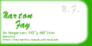 marton fay business card